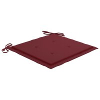 vidaXL Gartenstühle mit Weinroten Kissen 6 Stk. Massivholz Teak