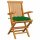 vidaXL Gartenstühle mit Grünen Kissen 6 Stk. Massivholz Teak