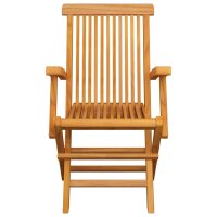 vidaXL Gartenstühle mit Hellgrünen Kissen 6 Stk. Massivholz Teak