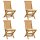 vidaXL Gartenstühle mit Cremeweißen Kissen 4 Stk. Teak Massivholz