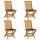 vidaXL Gartenstühle mit Taupe Kissen 4 Stk. Teak Massivholz