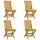 WOWONA Gartenst?hle mit Hellgr?nen Kissen 4 Stk. Massivholz Teak