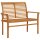 vidaXL Gartenbank mit Beige Auflage 112 cm Massivholz Teak