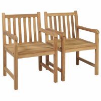 vidaXL Gartenst&uuml;hle 2 Stk. mit Anthrazit Kissen Massivholz Teak