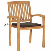 vidaXL Gartenstühle 2 Stk. mit Taupe Kissen...