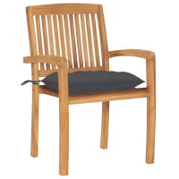 vidaXL Gartenstühle 2 Stk. mit Anthrazit Kissen...