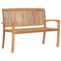 vidaXL Stapelbare Gartenbank mit Auflage 128,5 cm...