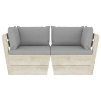 vidaXL Garten-Palettensofa 2-Sitzer mit Kissen Fichtenholz