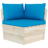 vidaXL Garten-Palettensofa 2-Sitzer mit Kissen Fichtenholz