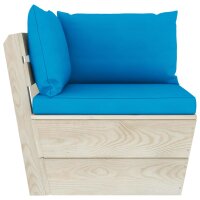 vidaXL Garten-Palettensofa 2-Sitzer mit Kissen Fichtenholz