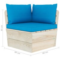 vidaXL Garten-Palettensofa 2-Sitzer mit Kissen Fichtenholz