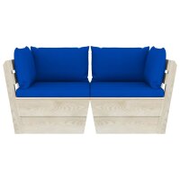 vidaXL Garten-Palettensofa 2-Sitzer mit Kissen Fichtenholz