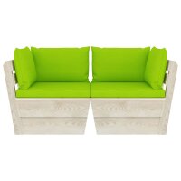 vidaXL Garten-Palettensofa 2-Sitzer mit Kissen Fichtenholz