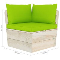 vidaXL Garten-Palettensofa 2-Sitzer mit Kissen Fichtenholz