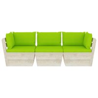 vidaXL Garten-Palettensofa 3-Sitzer mit Kissen Fichtenholz