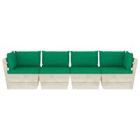 vidaXL Garten-Palettensofa 4-Sitzer mit Kissen Fichtenholz