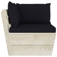 vidaXL Garten-Palettensofa 4-Sitzer mit Kissen Fichtenholz