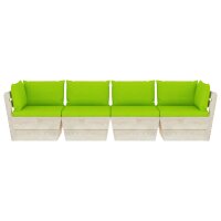 vidaXL Garten-Palettensofa 4-Sitzer mit Kissen Fichtenholz