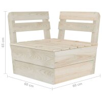 vidaXL Garten-Palettensofa 2-Sitzer Impregniertes Fichtenholz