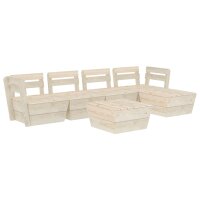 vidaXL 6-tlg. Garten-Paletten-Lounge-Set Impr&auml;gniertes Fichtenholz