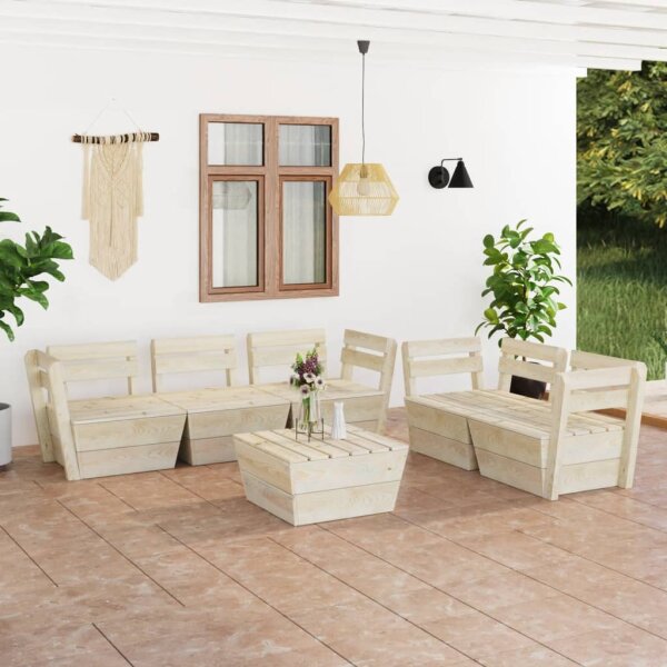 vidaXL 6-tlg. Garten-Paletten-Lounge-Set Impr&auml;gniertes Fichtenholz