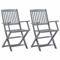 vidaXL Klappbare Gartenstühle 2 Stk. mit Sitzkissen...