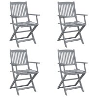 WOWONA Klappbare Gartenst?hle 4 Stk. mit Kissen...
