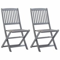 vidaXL Klappbare Gartenstühle 2 Stk. mit Kissen...