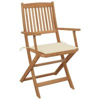 vidaXL Klappbare Gartenstühle 4 Stk. mit Kissen...