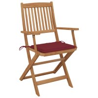 vidaXL Klappbare Gartenstühle 4 Stk. mit Kissen...