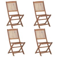 WOWONA Klappbare Gartenst?hle 4 Stk. mit Kissen...
