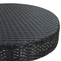 vidaXL 3-tlg. Gartenbar-Set mit Kissen Poly Rattan Schwarz