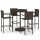 vidaXL 5-tlg. Gartenbar-Set Poly Rattan Braun