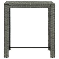 vidaXL 7-tlg. Gartenbar-Set mit Kissen Poly Rattan Grau