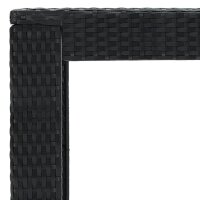 vidaXL 7-tlg. Gartenbar-Set mit Kissen Poly Rattan Schwarz