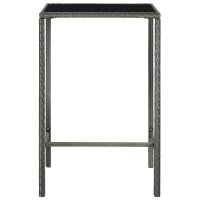 vidaXL 5-tlg. Gartenbar-Set mit Kissen Poly Rattan Grau
