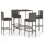 vidaXL 5-tlg. Gartenbar-Set mit Kissen Poly Rattan Grau