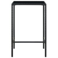 vidaXL 3-tlg. Gartenbar-Set Poly Rattan Schwarz