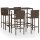 vidaXL 5-tlg. Gartenbar-Set Poly Rattan Braun