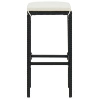 vidaXL 5-tlg. Gartenbar-Set mit Kissen Schwarz