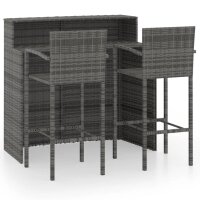 vidaXL 3-tlg. Gartenbar-Set Grau