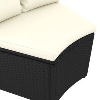 vidaXL 4-tlg. Garten-Sofagarnitur mit Auflagen Poly Rattan Schwarz