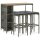 vidaXL 5-tlg. Gartenbar-Set mit Kissen Poly Rattan Grau