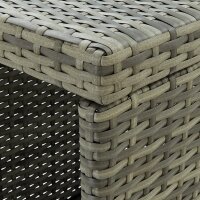 vidaXL 5-tlg. Gartenbar-Set mit Kissen Poly Rattan Grau