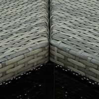 vidaXL 4-tlg. Gartenbar-Set mit Kissen Poly Rattan Grau