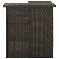 vidaXL 16-tlg. Gartenbar-Set mit Kissen Poly Rattan Braun