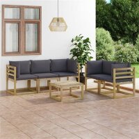 vidaXL 6-tlg. Garten-Lounge-Set mit Anthrazit Kissen