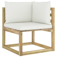 vidaXL Garten-Ecksofa mit Kissen Gr&uuml;n Impr&auml;gniertes Kiefernholz