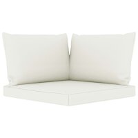 vidaXL 6-tlg. Garten-Lounge-Set mit Creme Kissen