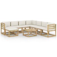 vidaXL 9-tlg. Garten-Lounge-Set mit Kissen Impr&auml;gniertes Kiefernholz